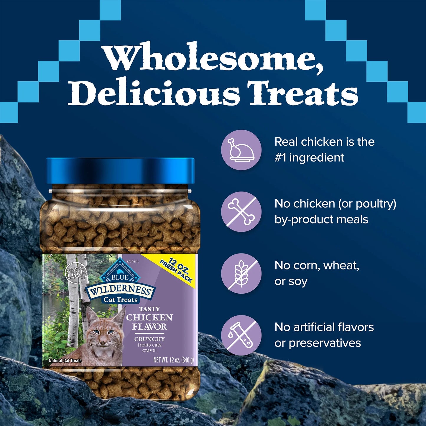 Wilderness Crunchy Cat Treats Chicken 12Oz